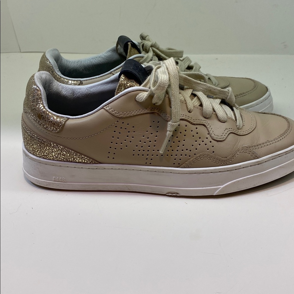 P448 Sneaker Low Top Lace Up Tan & Rose Gold EU 38 - Picture 4 of 11